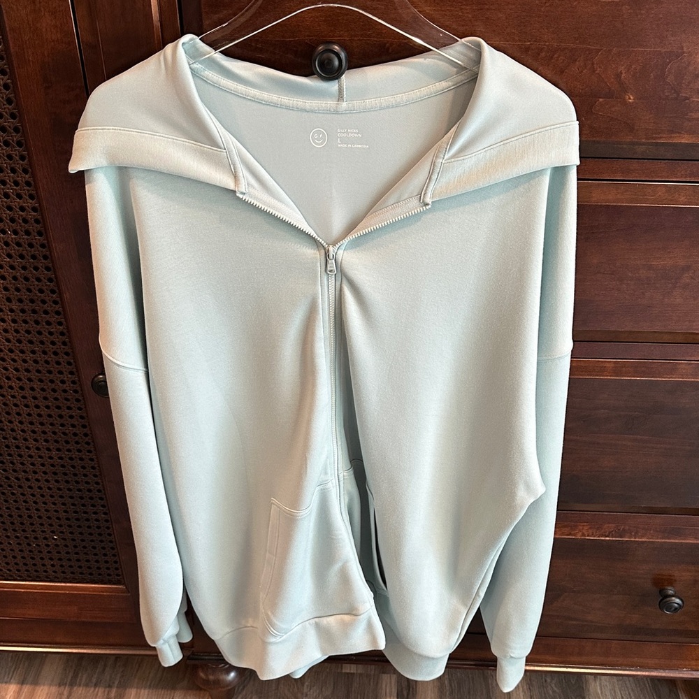 Gilly Hicks Cooldown Front-Zip Hoodie Aqua SIZE LARGE NEW WITHOUT TAGS